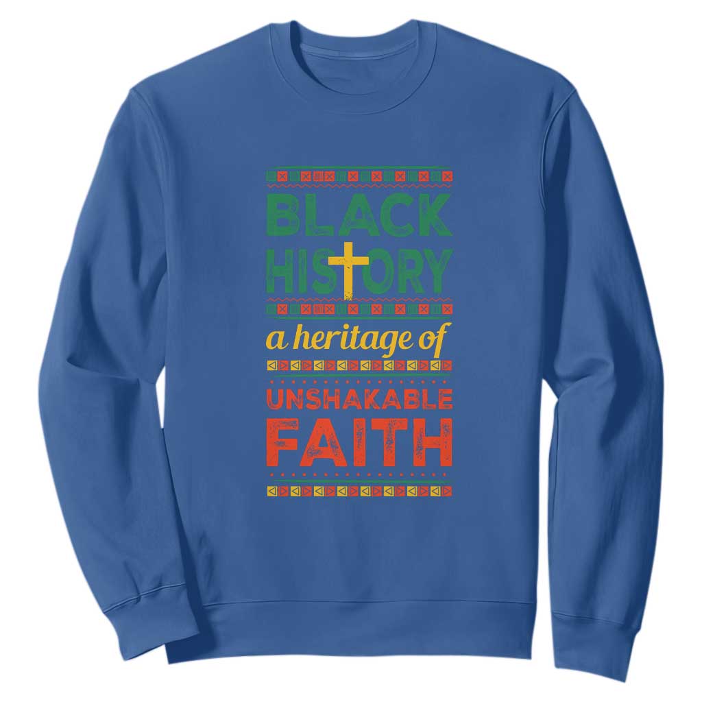 Black History Month Sweatshirt A Heritage Of Unshakeable Faith Christian BLM TS09 Royal Blue Printyourwear