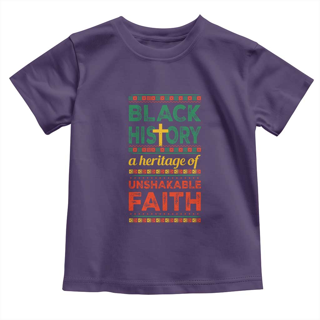 Black History Month Toddler T Shirt A Heritage Of Unshakeable Faith Christian TS09 Purple Print Your Wear
