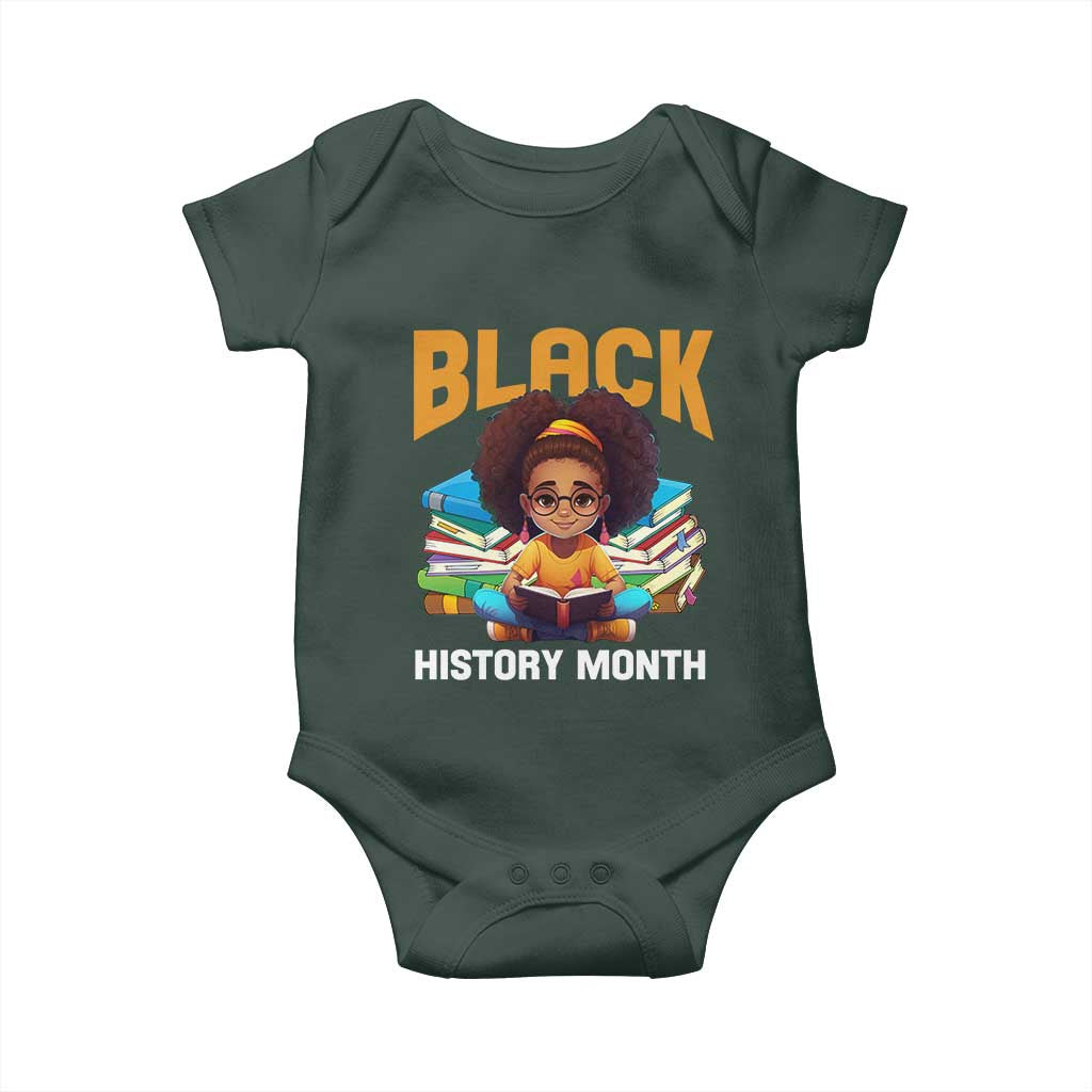 Black History Month Baby Onesie African Girl Reading Book Black Educated Educator TS09 Print Your Wear