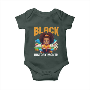 Black History Month Baby Onesie African Girl Reading Book Black Educated Educator TS09 Print Your Wear