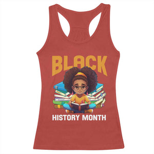 Black History Month Racerback Tank Top African Girl Reading Book Black Educated Educator TS09 Red Print Your Wear