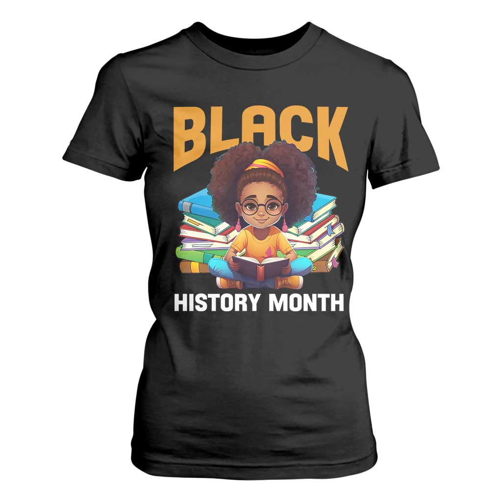Black History Month T Shirt For Women African Girl Reading Book Black Educated Educator TS09 Black Print Your Wear