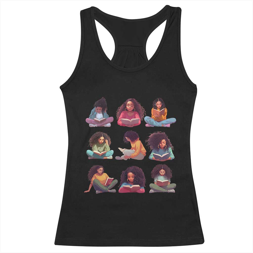 Black History Month Racerback Tank Top Reading Book African Smart Melanin Women Girls TS09 Black Print Your Wear