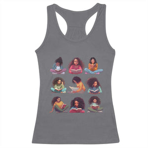 Black History Month Racerback Tank Top Reading Book African Smart Melanin Women Girls TS09 Charcoal Print Your Wear