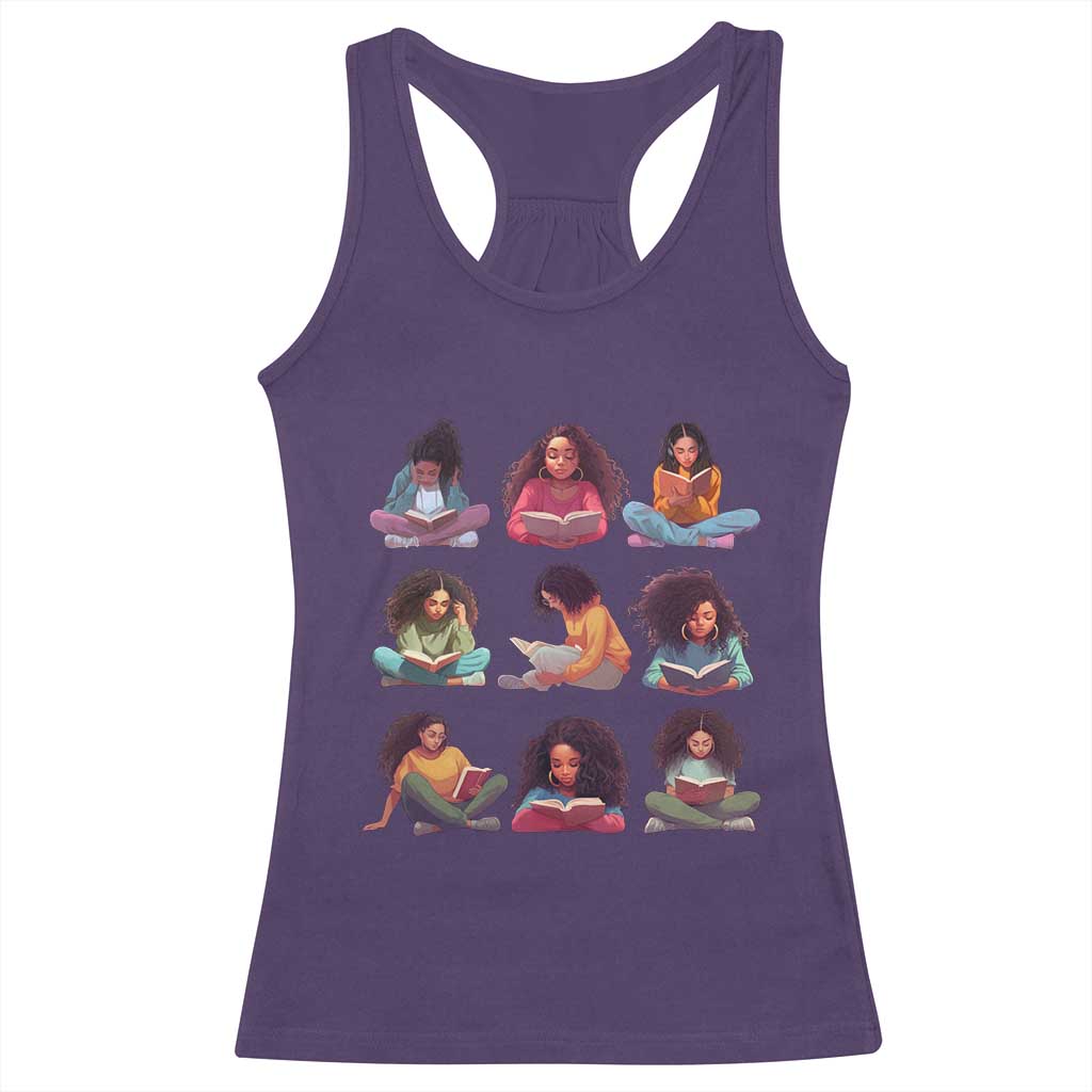 Black History Month Racerback Tank Top Reading Book African Smart Melanin Women Girls TS09 Purple Print Your Wear