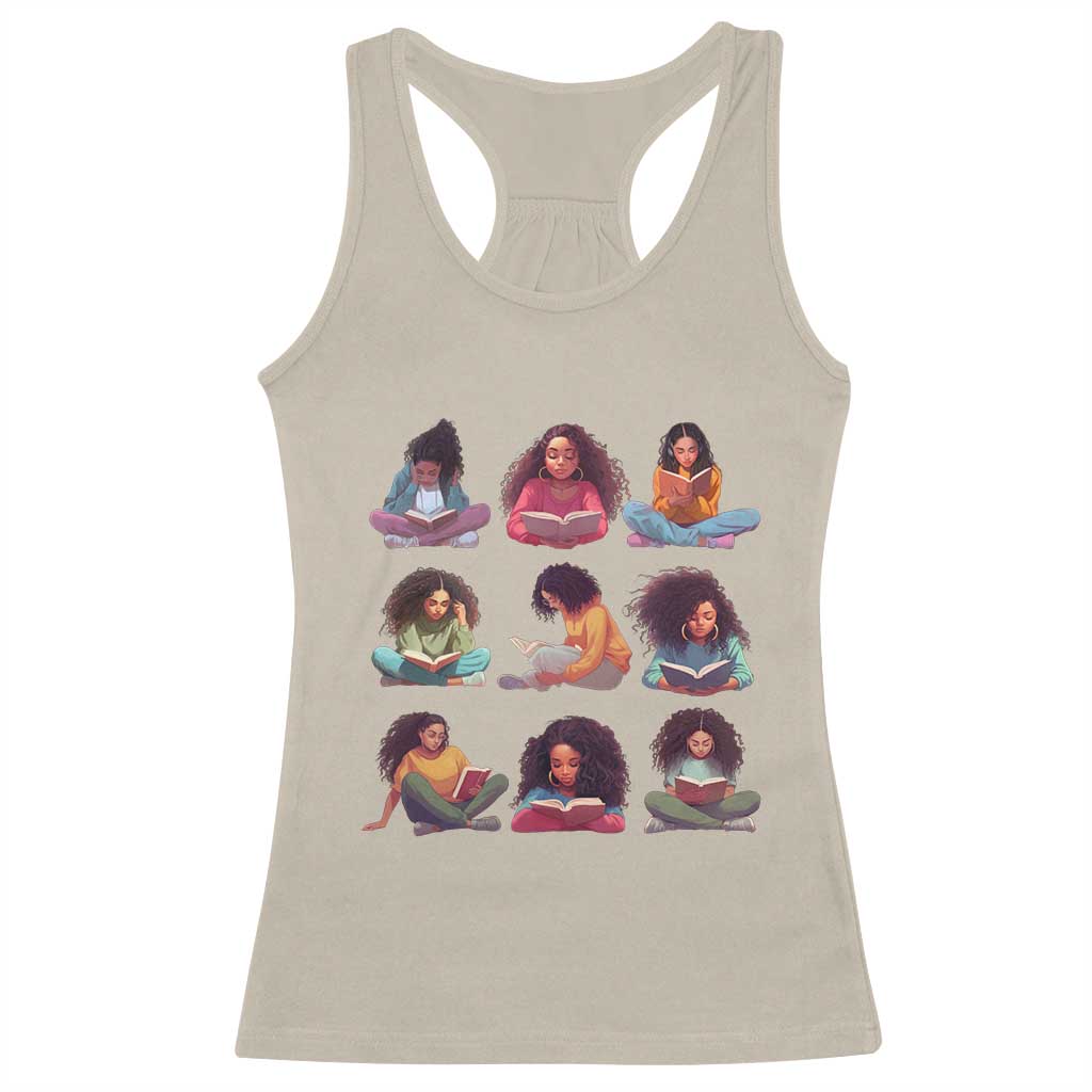 Black History Month Racerback Tank Top Reading Book African Smart Melanin Women Girls TS09 Sand Print Your Wear