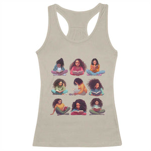 Black History Month Racerback Tank Top Reading Book African Smart Melanin Women Girls TS09 Sand Print Your Wear
