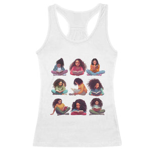 Black History Month Racerback Tank Top Reading Book African Smart Melanin Women Girls TS09 White Print Your Wear