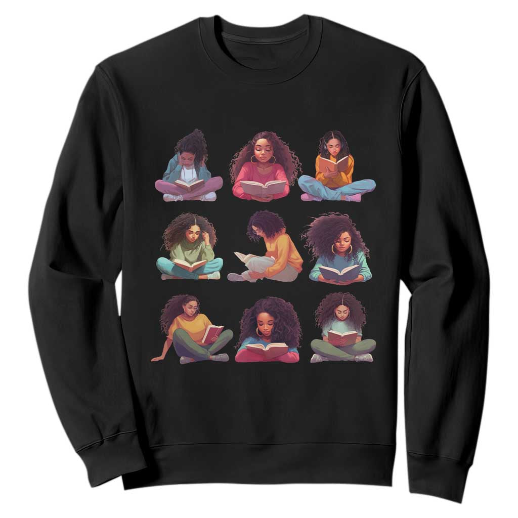 Black History Month Sweatshirt Reading Book African Melanin Women Girls TS09 Black Printyourwear