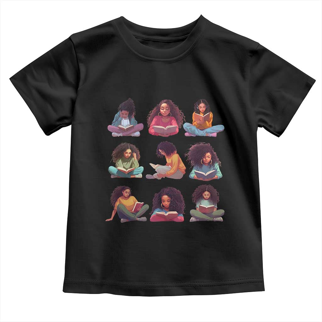 Black History Month Toddler T Shirt Reading Book African Smart Melanin Women Girls TS09 Black Print Your Wear