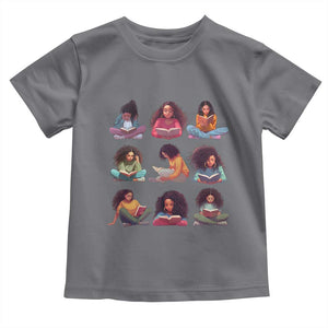 Black History Month Toddler T Shirt Reading Book African Smart Melanin Women Girls TS09 Charcoal Print Your Wear