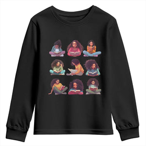 Black History Month Youth Sweatshirt Reading Book African Smart Melanin Women Girls TS09 Black Print Your Wear