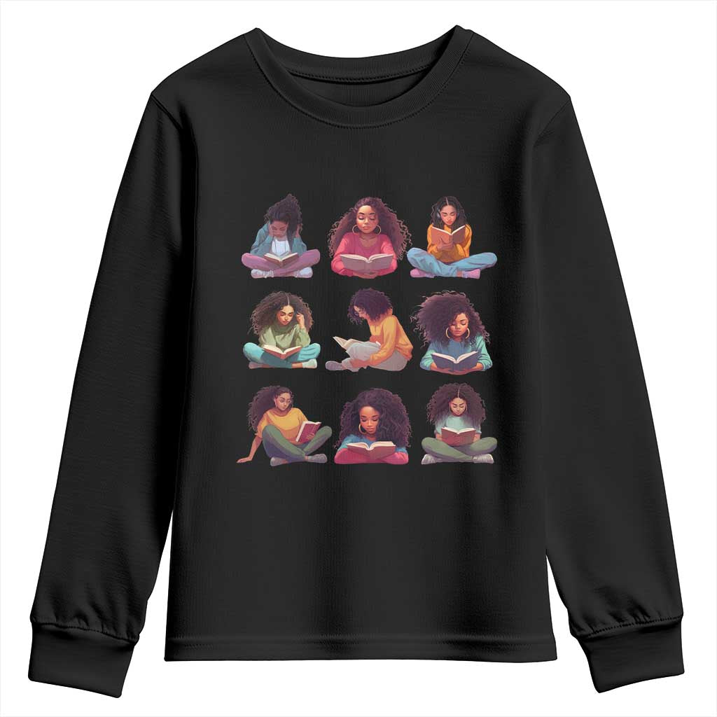 Black History Month Youth Sweatshirt Reading Book African Smart Melanin Women Girls TS09 Black Print Your Wear