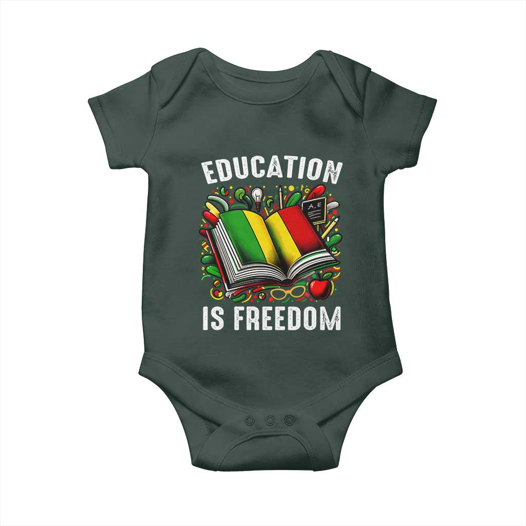 Black Teacher Baby Onesie Education Is Freedom Reading Books Black History Month TS09 Print Your Wear