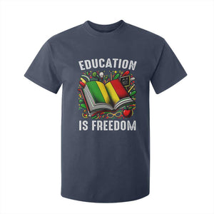 Black Teacher T Shirt For Kid Education Is Freedom Reading Books Black History Month TS09 Navy Print Your Wear