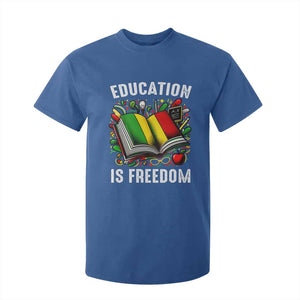 Black Teacher T Shirt For Kid Education Is Freedom Reading Books Black History Month TS09 Royal Blue Print Your Wear