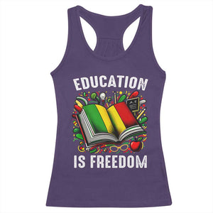 Black Teacher Racerback Tank Top Education Is Freedom Reading Books Black History Month TS09 Purple Print Your Wear