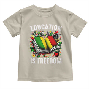 Black Teacher Toddler T Shirt Education Is Freedom Reading Books Black History Month TS09 Sand Print Your Wear