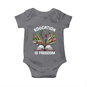 Black Teacher Pride Baby Onesie Education Is Freedom African Americans Black History Month TS09 Charcoal Print Your Wear