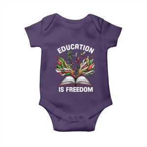Black Teacher Pride Baby Onesie Education Is Freedom African Americans Black History Month TS09 Purple Print Your Wear