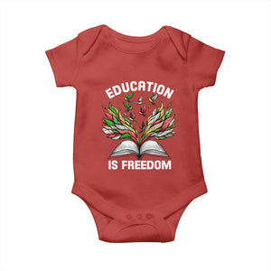 Black Teacher Pride Baby Onesie Education Is Freedom African Americans Black History Month TS09 Red Print Your Wear
