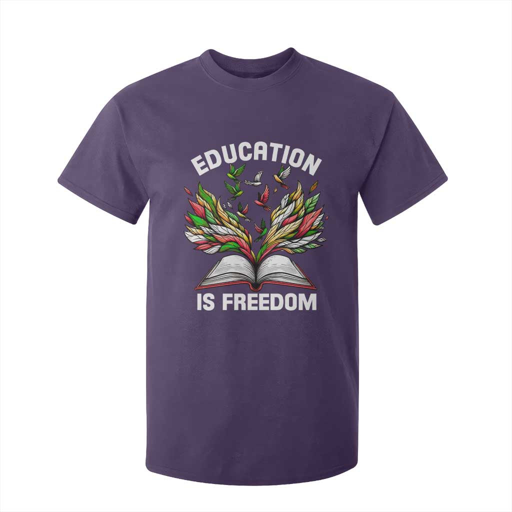 Black Teacher Pride T Shirt For Kid Education Is Freedom African Americans Black History Month TS09 Purple Print Your Wear