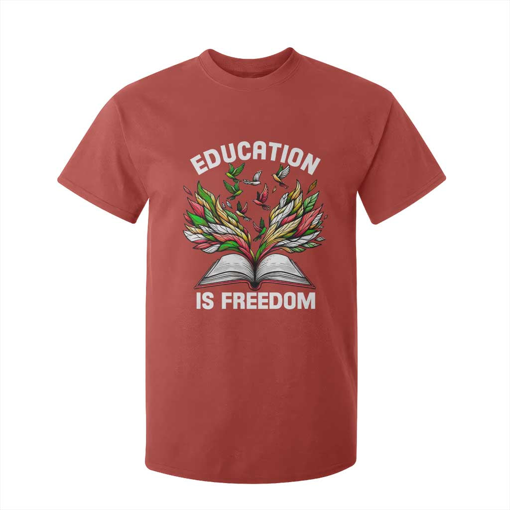 Black Teacher Pride T Shirt For Kid Education Is Freedom African Americans Black History Month TS09 Red Print Your Wear