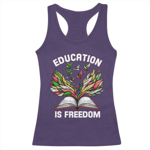 Black Teacher Pride Racerback Tank Top Education Is Freedom African Americans Black History Month TS09 Purple Print Your Wear
