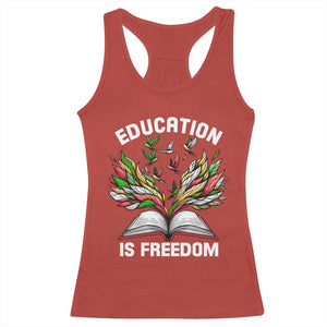 Black Teacher Pride Racerback Tank Top Education Is Freedom African Americans Black History Month TS09 Red Print Your Wear