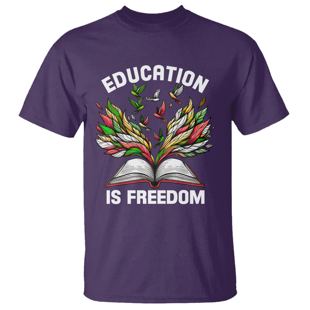 Black History Month T Shirt Education Is Freedom African Americans Teacher TS09 Purple Printyourwear