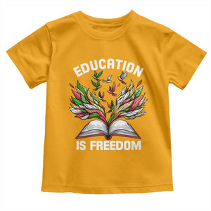 Black Teacher Pride Toddler T Shirt Education Is Freedom African Americans Black History Month TS09 Gold Print Your Wear
