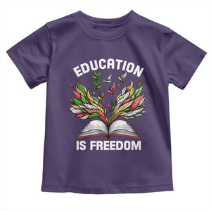 Black Teacher Pride Toddler T Shirt Education Is Freedom African Americans Black History Month TS09 Purple Print Your Wear