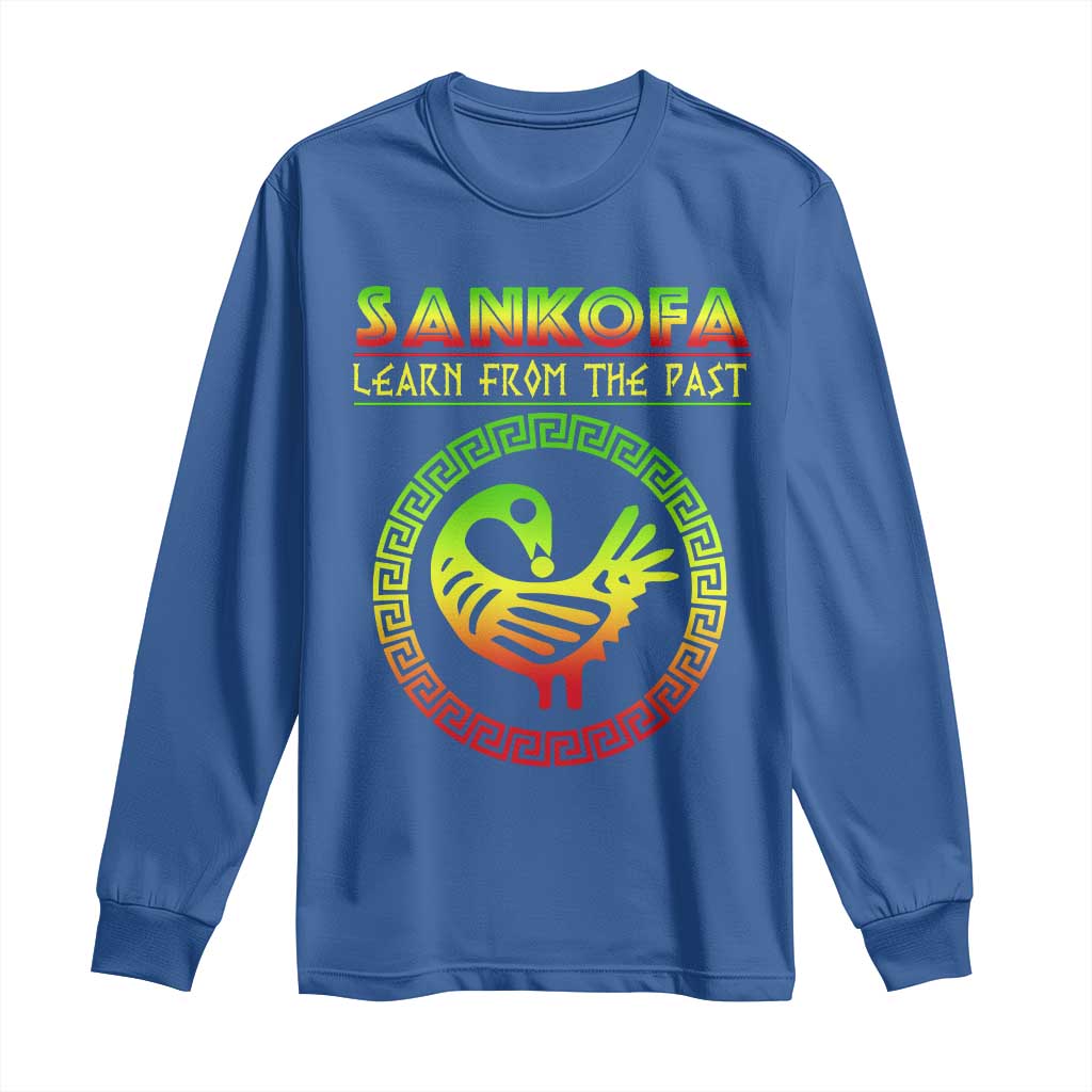 Black History Month Long Sleeve Shirt Sankofa Learn From The Past African Bird TS09 Royal Blue Print Your Wear