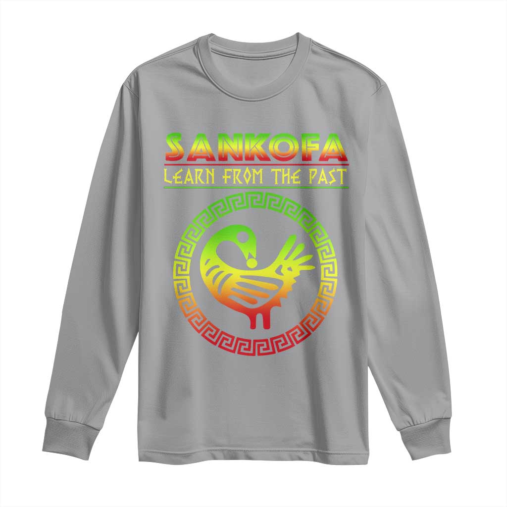 Black History Month Long Sleeve Shirt Sankofa Learn From The Past African Bird TS09 Sport Gray Print Your Wear