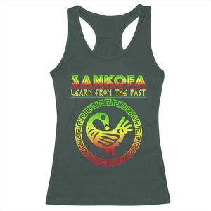 Black History Month Racerback Tank Top Sankofa Learn From The Past African Bird TS09 Dark Forest Green Print Your Wear