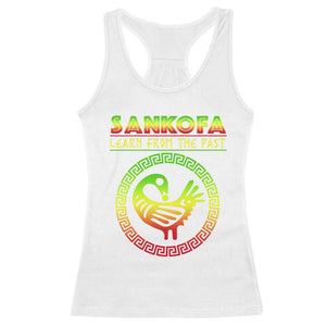 Black History Month Racerback Tank Top Sankofa Learn From The Past African Bird TS09 White Print Your Wear