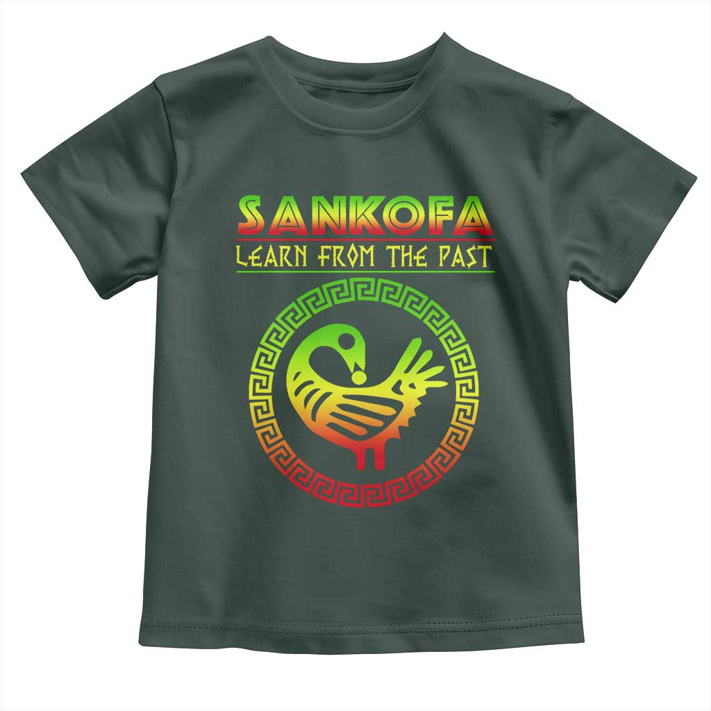 Black History Month Toddler T Shirt Sankofa Learn From The Past African Bird TS09 Dark Forest Green Print Your Wear