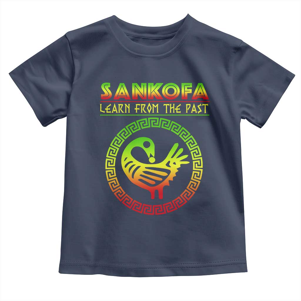 Black History Month Toddler T Shirt Sankofa Learn From The Past African Bird TS09 Navy Print Your Wear