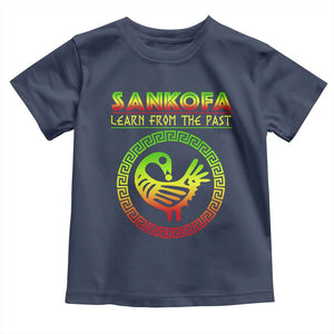 Black History Month Toddler T Shirt Sankofa Learn From The Past African Bird TS09 Navy Print Your Wear