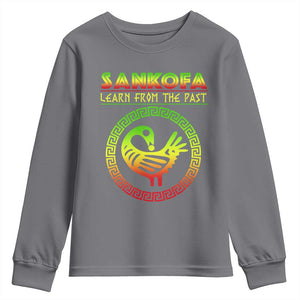 Black History Month Youth Sweatshirt Sankofa Learn From The Past African Bird TS09 Charcoal Print Your Wear