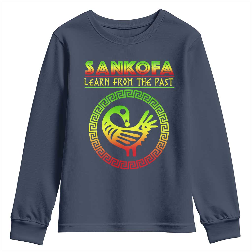 Black History Month Youth Sweatshirt Sankofa Learn From The Past African Bird TS09 Navy Print Your Wear