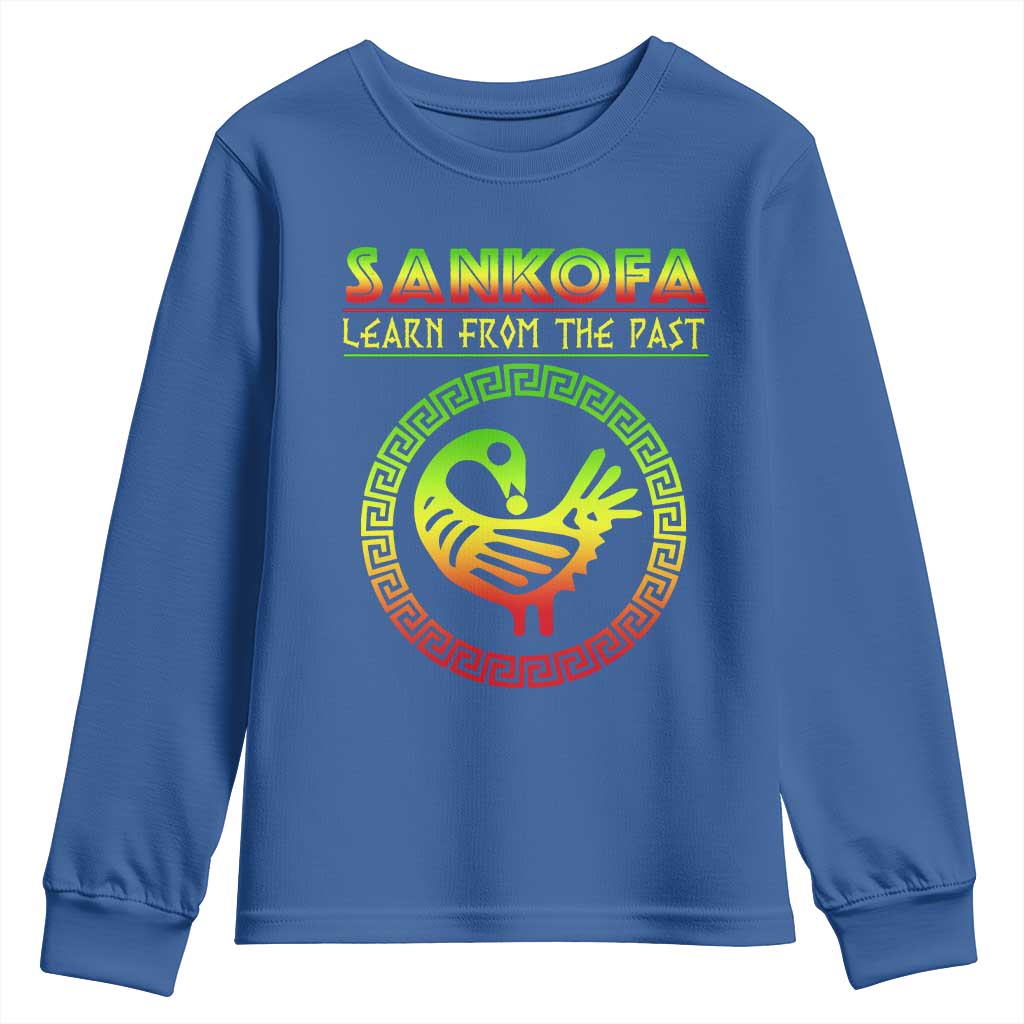 Black History Month Youth Sweatshirt Sankofa Learn From The Past African Bird TS09 Royal Blue Print Your Wear