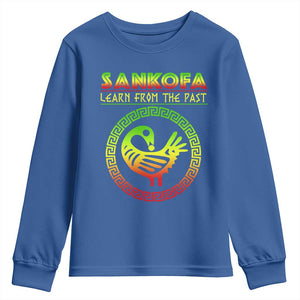 Black History Month Youth Sweatshirt Sankofa Learn From The Past African Bird TS09 Royal Blue Print Your Wear