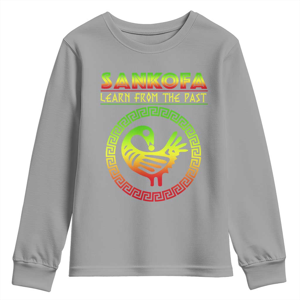 Black History Month Youth Sweatshirt Sankofa Learn From The Past African Bird TS09 Sport Gray Print Your Wear