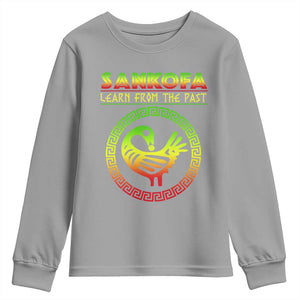 Black History Month Youth Sweatshirt Sankofa Learn From The Past African Bird TS09 Sport Gray Print Your Wear