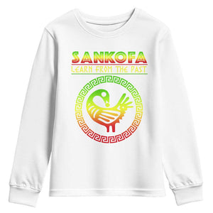 Black History Month Youth Sweatshirt Sankofa Learn From The Past African Bird TS09 White Print Your Wear