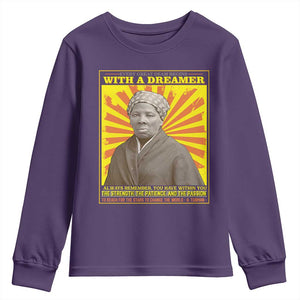 Harriet Tubman Youth Sweatshirt Every Great Dream Begins With A Dreamer Black Pride TS09 Purple Print Your Wear