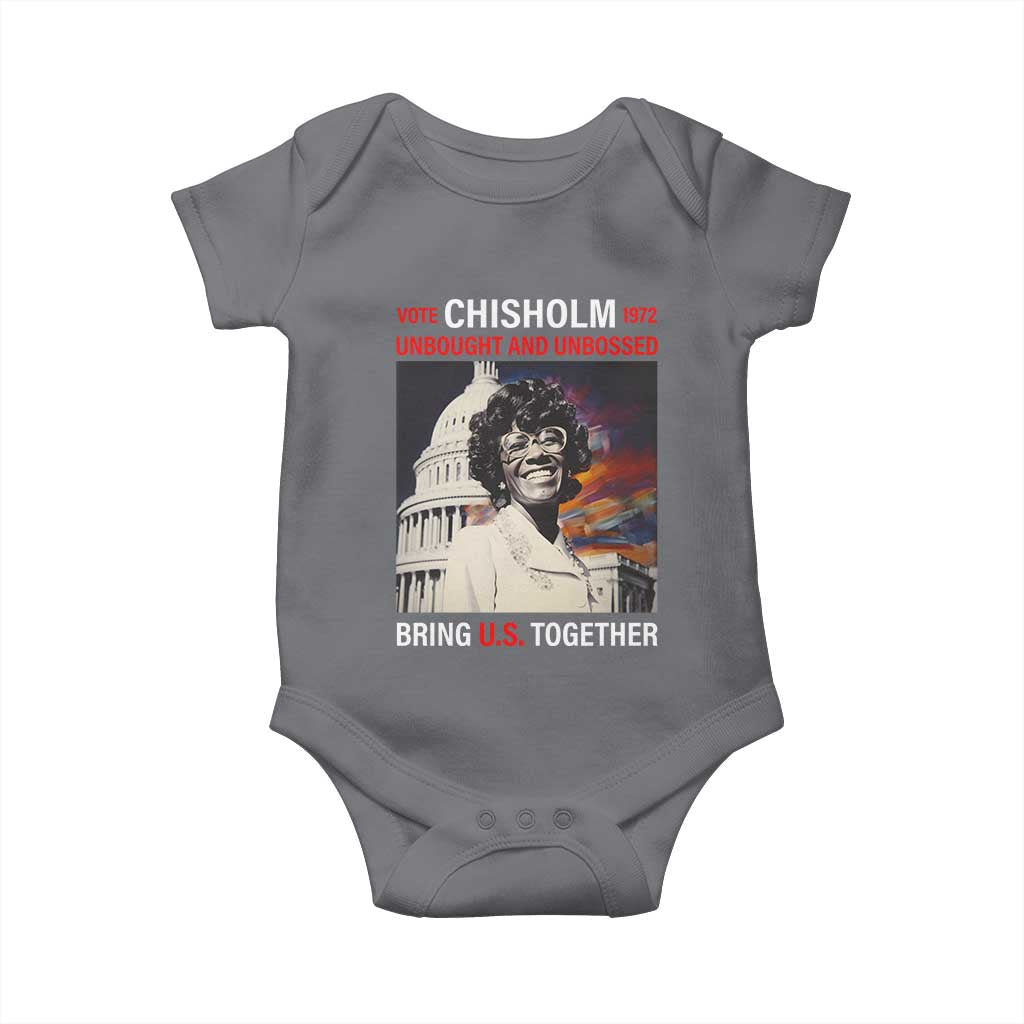 Shirley Chisholm Baby Onesie Unbought And Unbossed Bring U.S. Together BHM Melanin TS09 Charcoal Print Your Wear