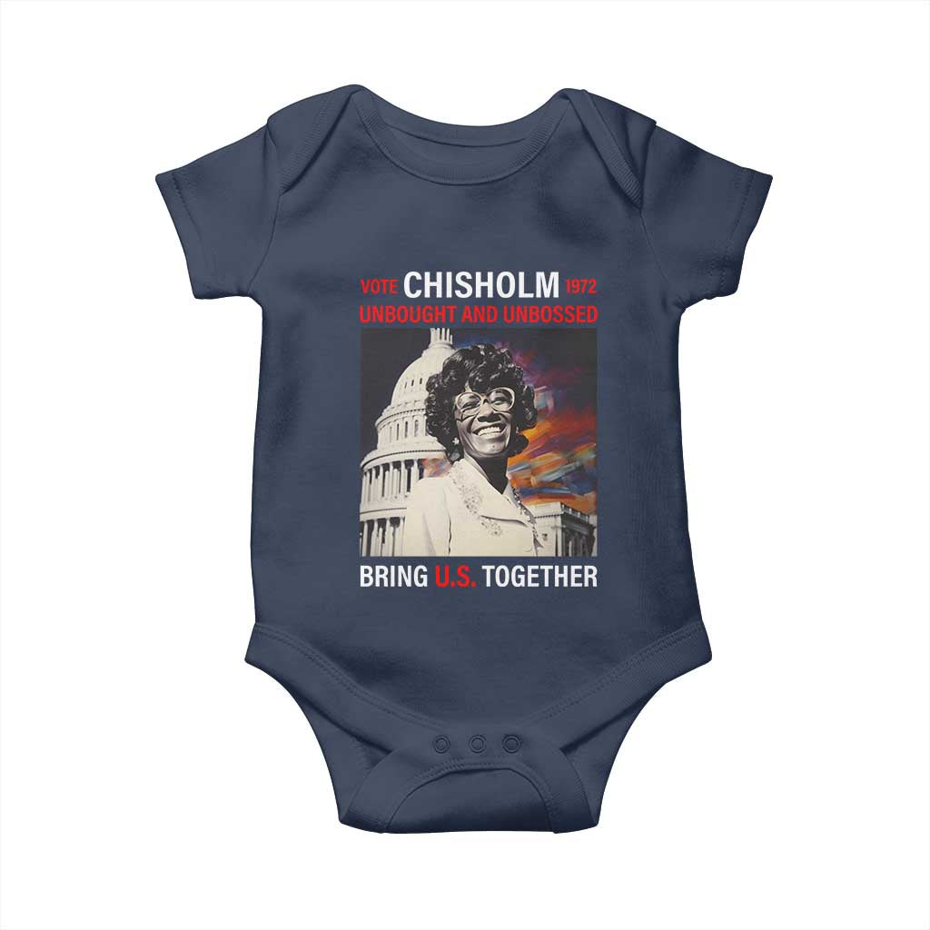 Shirley Chisholm Baby Onesie Unbought And Unbossed Bring U.S. Together BHM Melanin TS09 Navy Print Your Wear