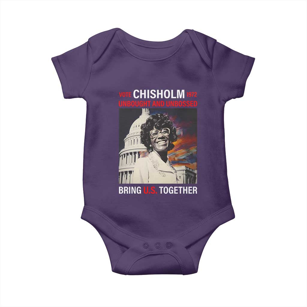 Shirley Chisholm Baby Onesie Unbought And Unbossed Bring U.S. Together BHM Melanin TS09 Purple Print Your Wear